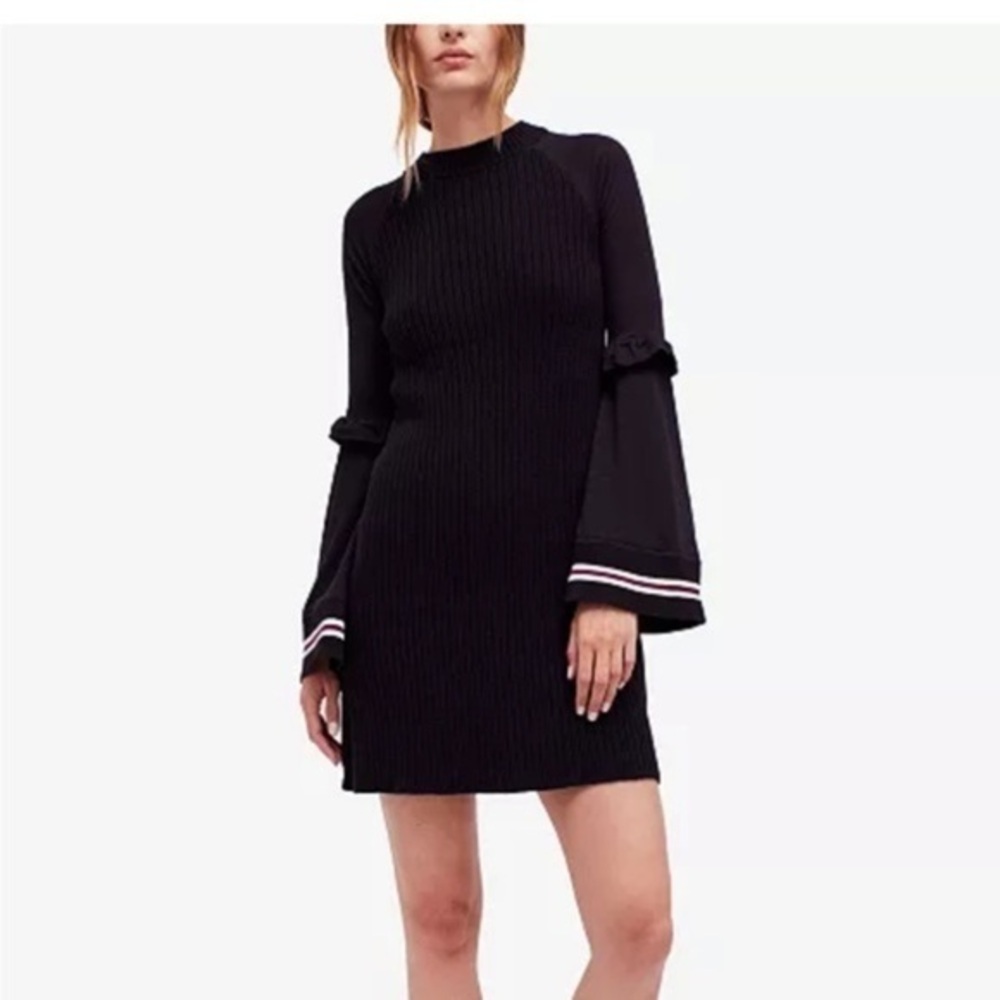 Free People Zoe Bisou Bell Sleeve mini sweater dress. Size XS-Small